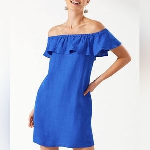 Tommy Bahama Dyed Linen Off-the-Shoulder Dress
